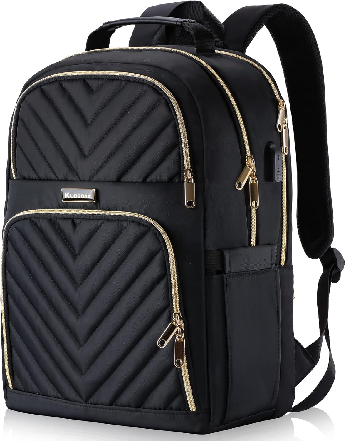 🎒 Laptop Rucksack Damen 15,6 Zoll – Schulrucksack mit USB Ladeanschluss, wasserdicht, schwarz, neu