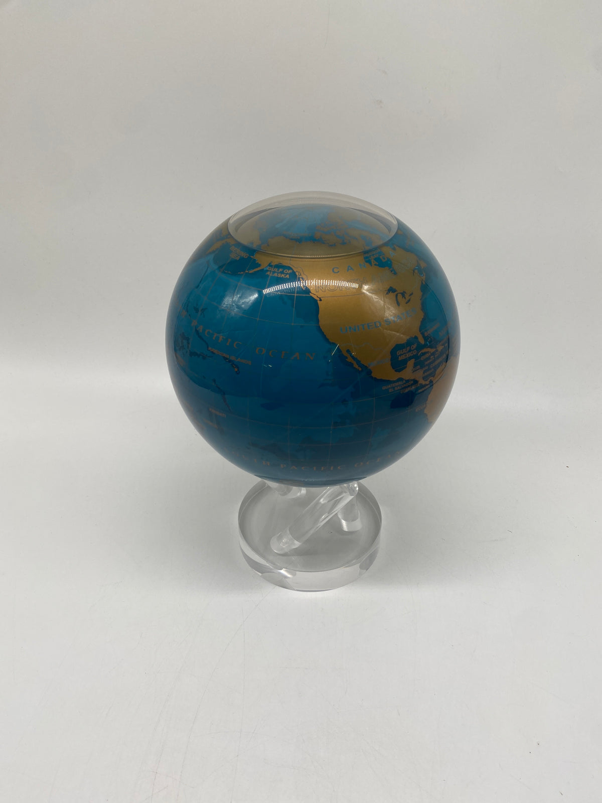 MOVA Globus Blau & Gold 6" – solarbetrieben, drehbar, edle Deko mit Sockel – B Ware