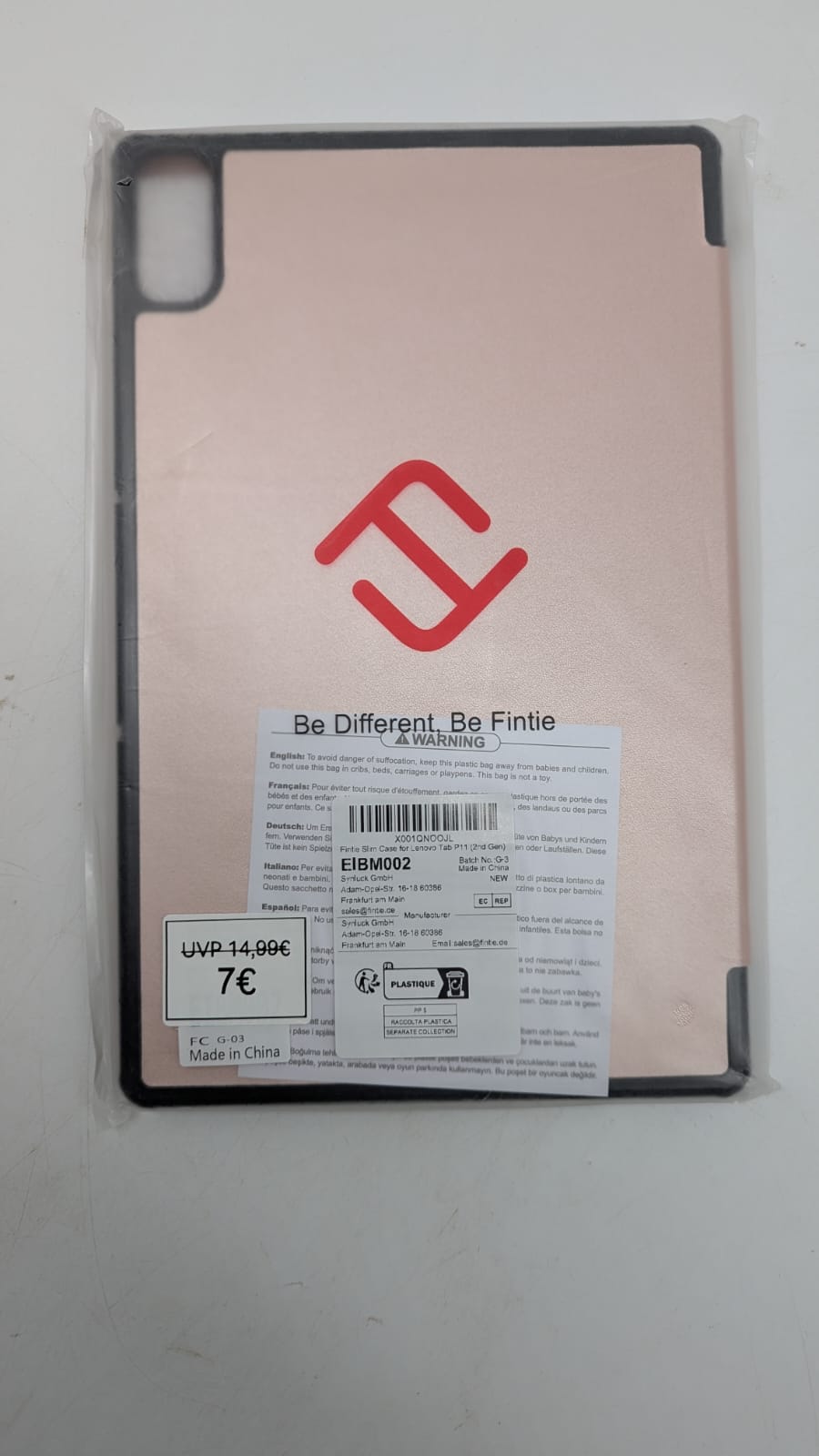 📱 Fintie Hülle Lenovo Tab P11 11,5" – Roségold, Auto Sleep/Wake - B-Ware