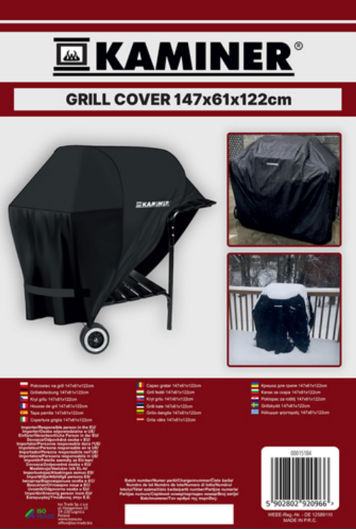 🔥 KAMINER Grillabdeckung 147×61×122 cm