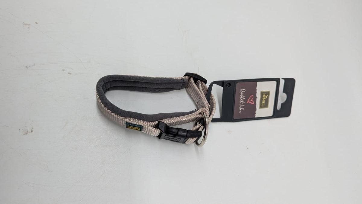 🐶 HUNTER Hundehalsung Neopren Vario Plus – Grau, XS–S, neu