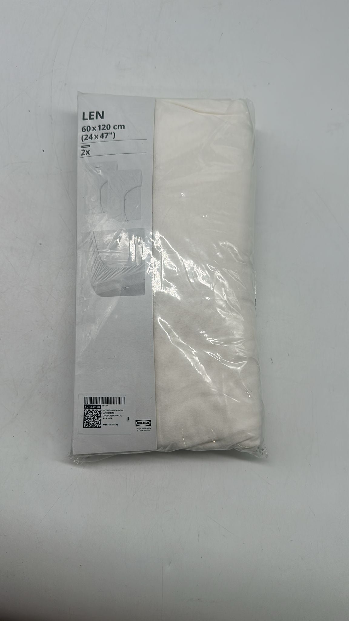👶 LEN Spannbettlaken 60×120 cm Weiß – 2er Set Babybett, 100% Baumwolle, neu