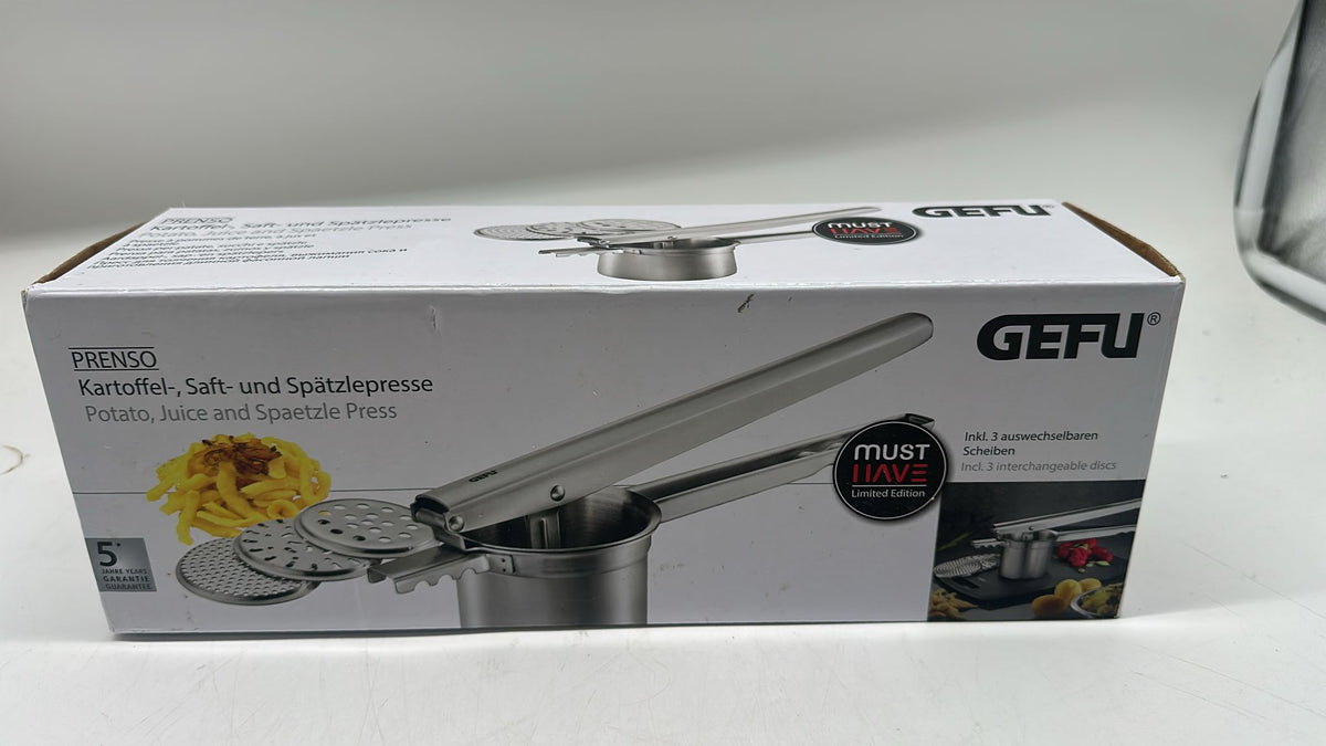 🥔 GEFU Prenso Kartoffel-, Saft- & Spätzlepresse Edelstahl - neu