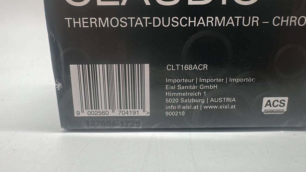 EISL Duscharmatur CLAUDIO Chrom, Mischbatterie mit Thermostat, Thermostatarmatur mit Sicherheitssperre bei 38°C, Duscharmatur mit Wassersparfunktion - neu