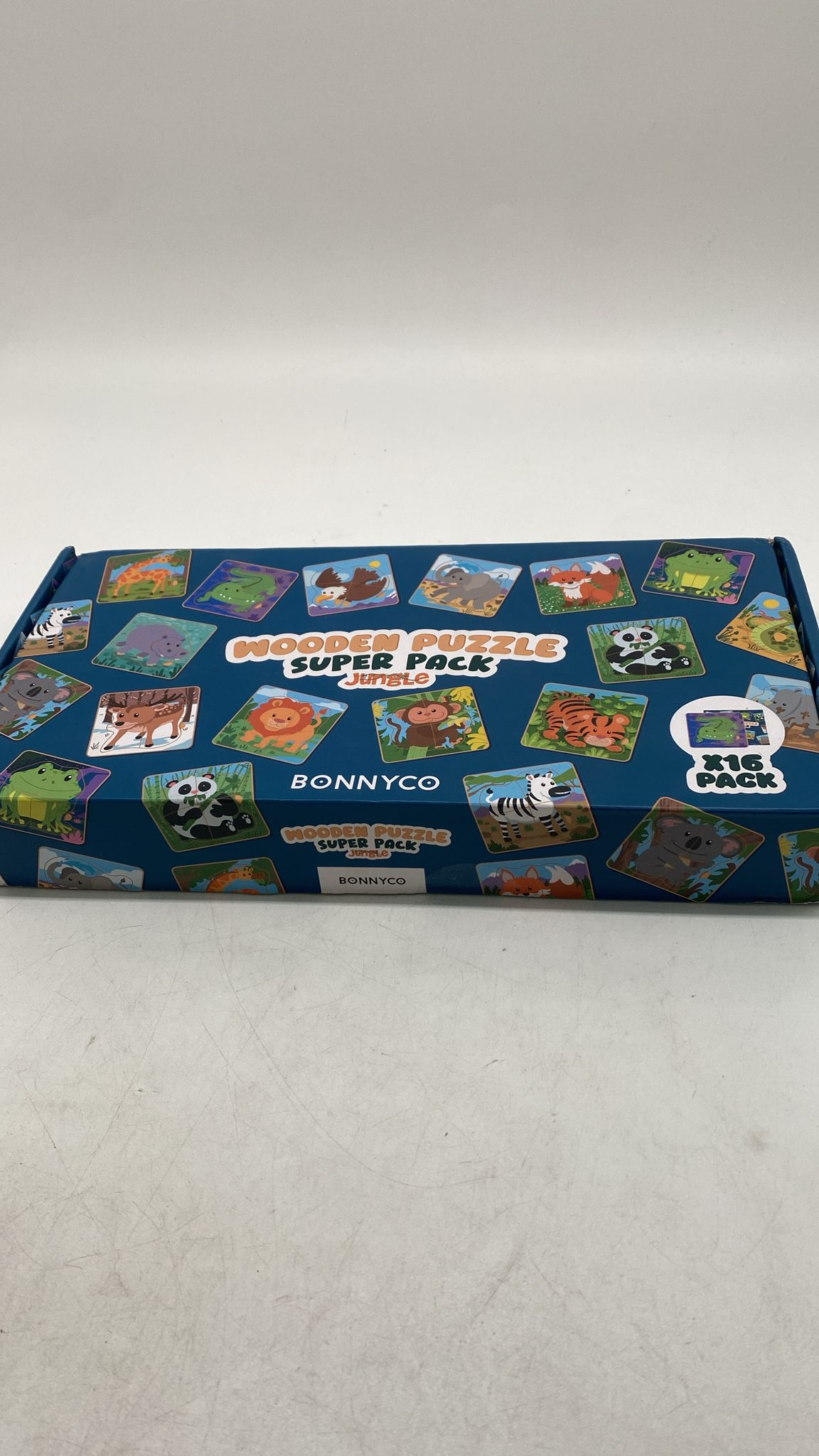 🧩 BONNYCO Holzpuzzle Set 16x – Kinder Puzzle Mitgebsel 1–5 Jahre - neu