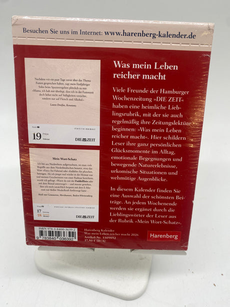 📚 Was mein Leben reicher macht Tagesabreißkalender 2026