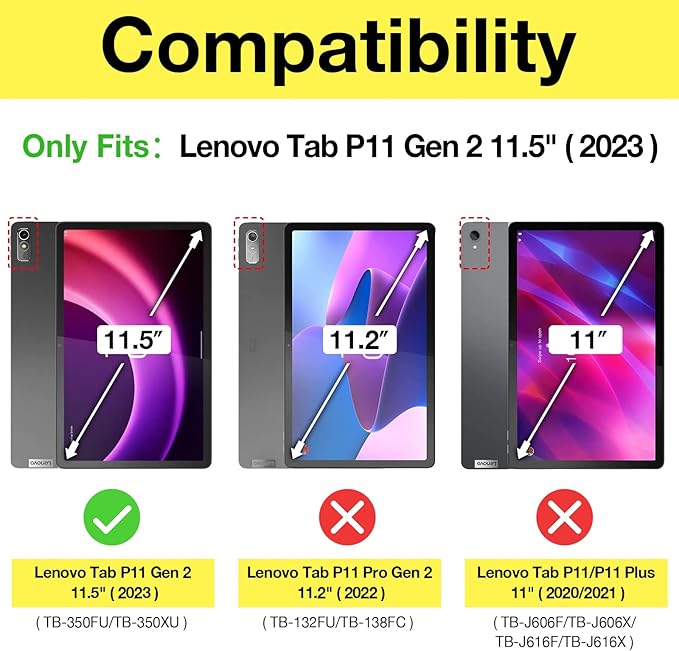 🛡️ ProCase Schutzglas Lenovo Tab P11 11,5" (2nd Gen) – 2 Stück, klar - B-Ware