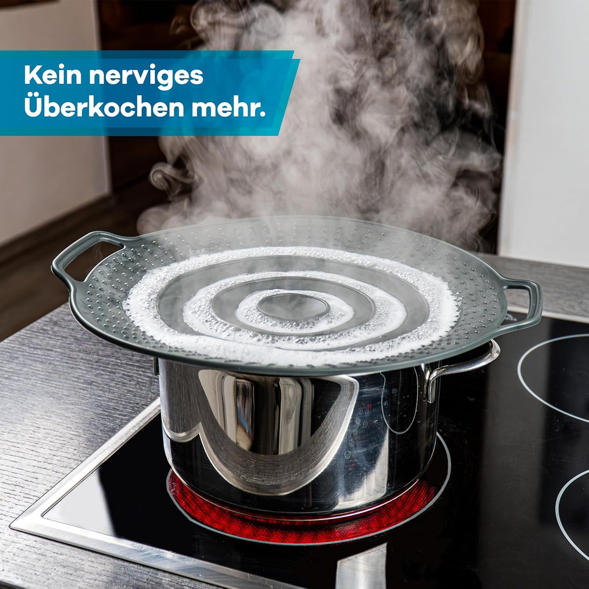 NetroxHome Überkochschutz und Pfannenspritzschutz Silikon 15-25 cm