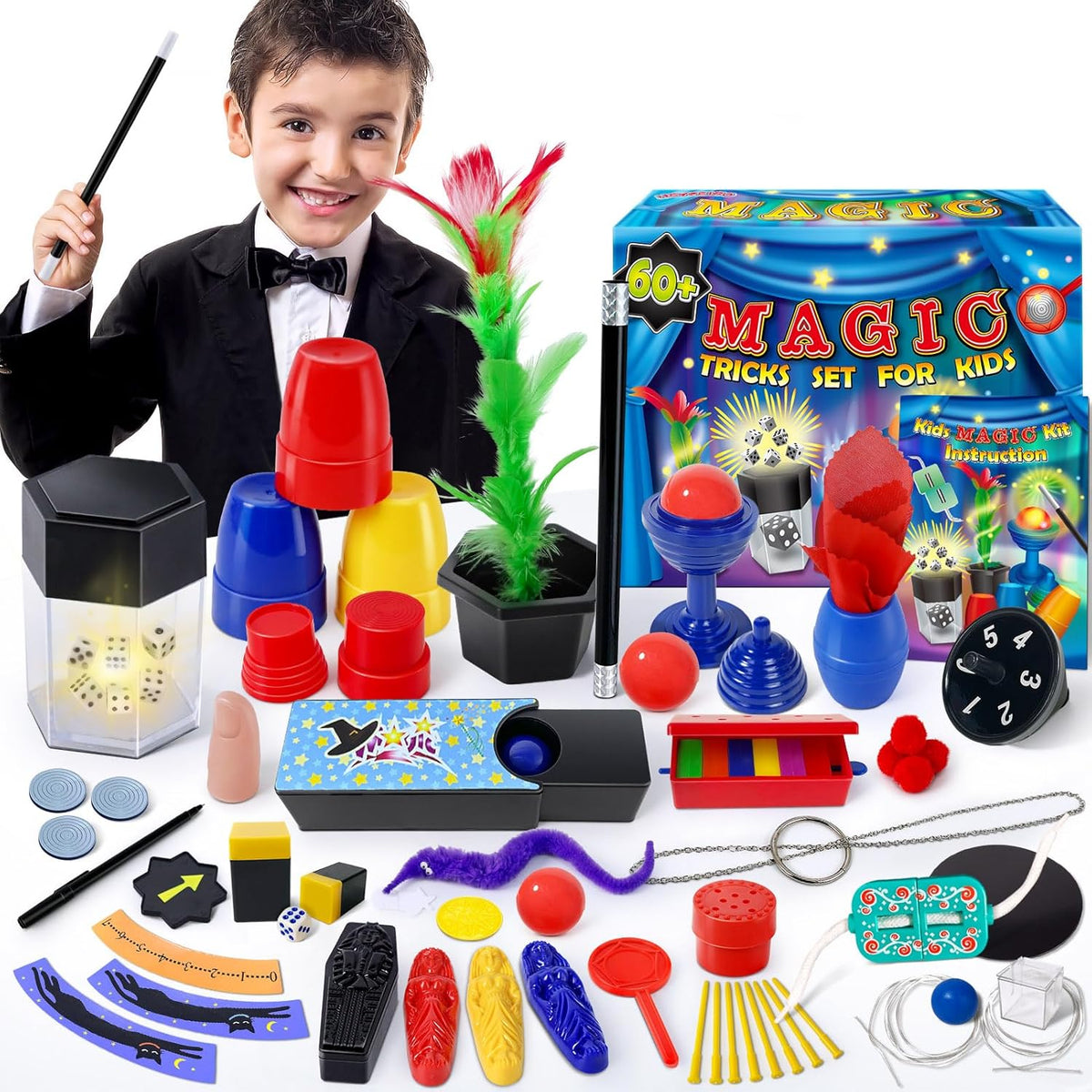 🎩 Heyzeibo Zauberkasten für Kinder – Zaubertricks Set mit Zauberstab, neu