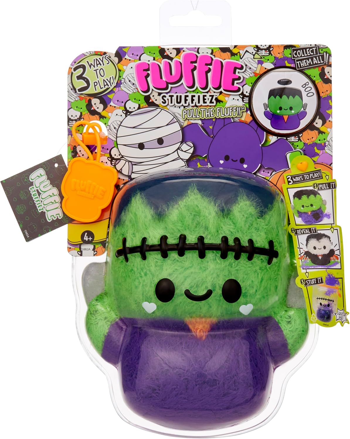 🎃 Fluffie Stuffiez Frankenstein Plüsch – Halloween Sammlerstück mit Unboxing Effekt, neu