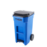 🗑️ 120L Step-On Rollcontainer Blau – TR1035, mit Pedal & Rollen