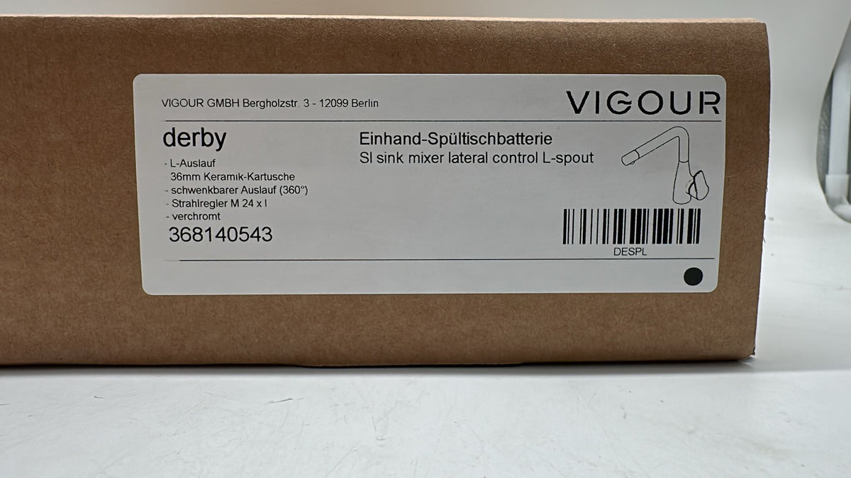🚰 VIGOUR derby Einhand-Spültischbatterie – L-Auslauf 360°, verchromt, neu