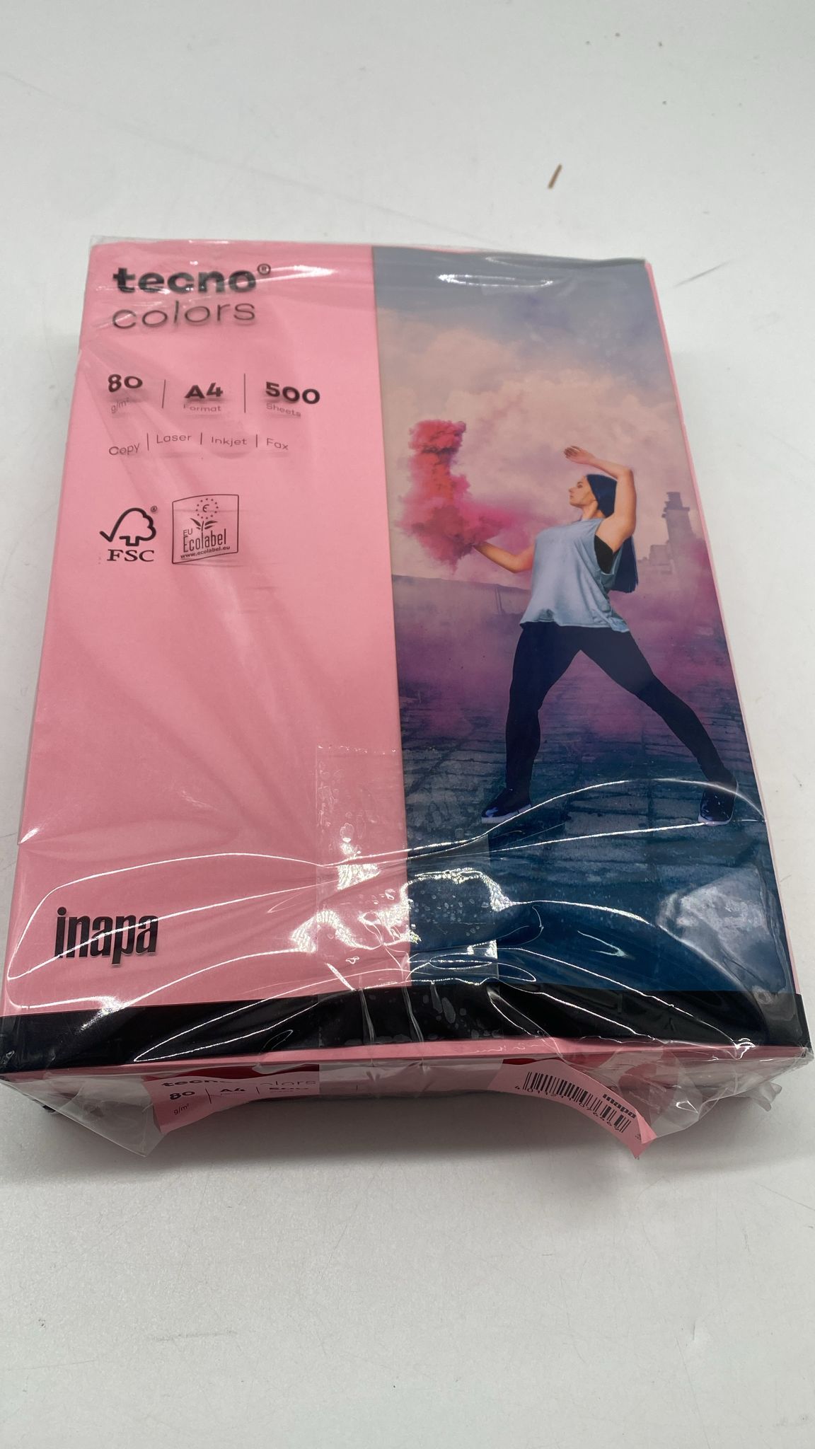 📄 inapa tecno Colors A4 Druckerpapier 80g/m² – 500 Blatt, hellrosa, neu
