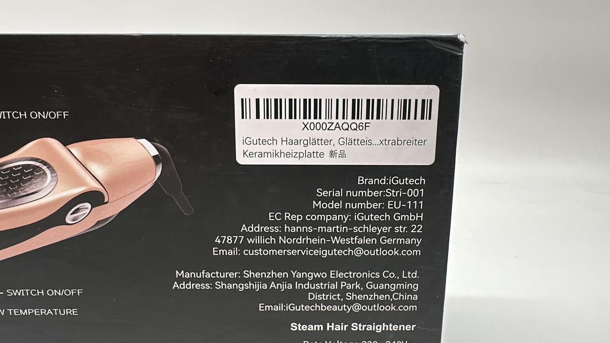 💇‍♀️ iGutech Dampf-Haarglätter – Glätteisen mit Dampffunktion & 230 °C - neu