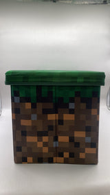 🎮 MINECRAFT Sitz- & Aufbewahrungsbox 60×30×30 cm – Grasblock, faltbar, neu