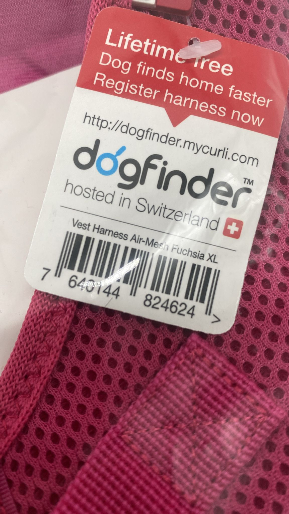 🐶 Curli Vest Harness Air-Mesh XL – Hundegeschirr Pink/Fuchsia leicht - neu