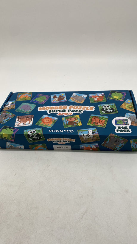 🧩 BONNYCO Holzpuzzle Set 16x – Kinder Puzzle Mitgebsel 1–5 Jahre - neu