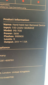 ✨ IPL Haarentfernungsgerät mit 8 °C Kühlsystem – 21 J, 9 Stufen, Auto-Glide, Gold - B-Ware
