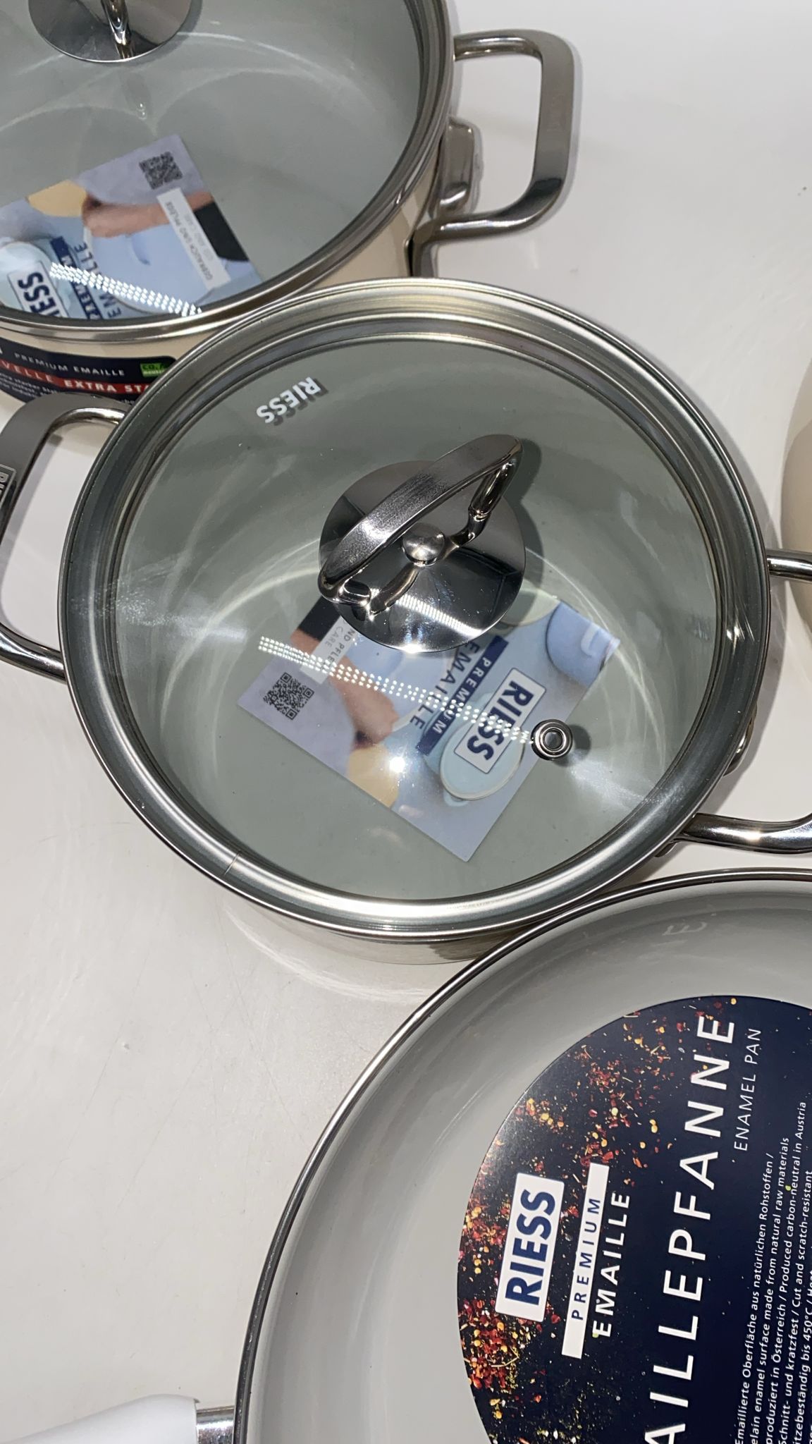 🍲 Riess NOUVELLE Avorio EXTRASTARK 5-tlg. Geschirr-Set – Induktion geeignet, neu